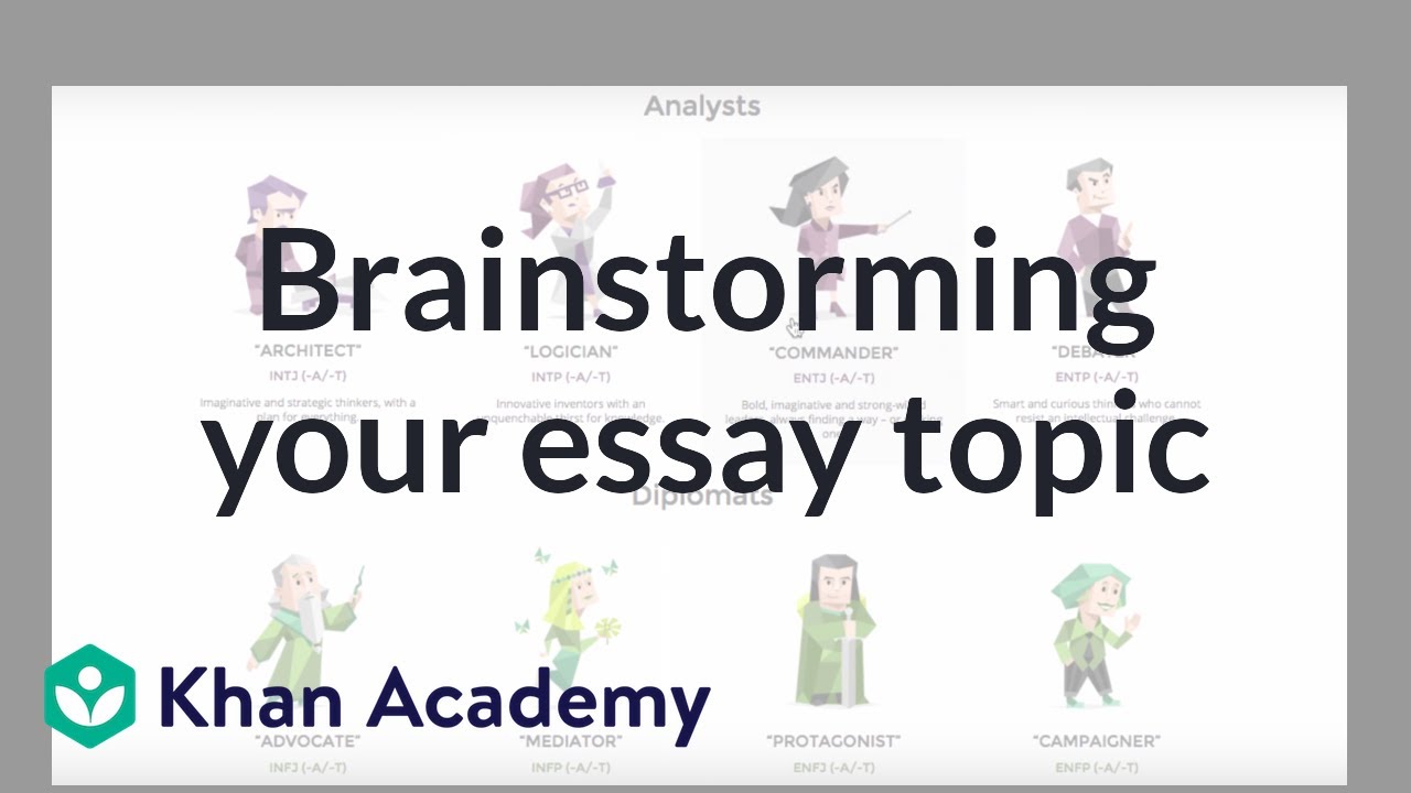 Brainstorming your essay topic